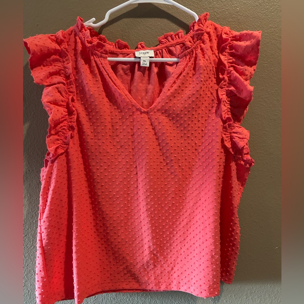 J. Crew Women's Pink Ruffle Top